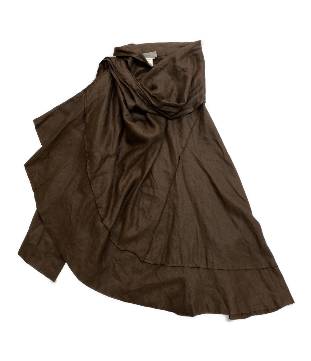 ヨウジヤマモト  スカート リネン100 ブラウン      レディース SIZE 2  YOHJI YAMAMOTO
