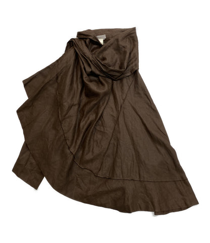 ヨウジヤマモト  スカート リネン100 ブラウン      レディース SIZE 2  YOHJI YAMAMOTO