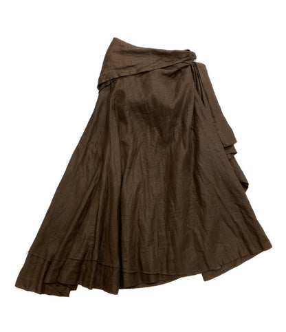 ヨウジヤマモト  スカート リネン100 ブラウン      レディース SIZE 2  YOHJI YAMAMOTO