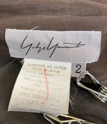 ヨウジヤマモト  スカート リネン100 ブラウン      レディース SIZE 2  YOHJI YAMAMOTO