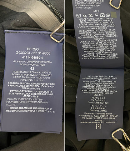 ヘルノ フーディコート ゴアテックス ラミナー ブラック レディース SIZE 42 HERNO