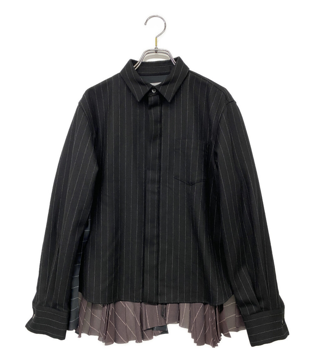 サカイ 長袖シャツ BIFABRIC CHALK STRIPE PLEATED BACK SHIRT 23-06986 レディース SIZE 1 sacai