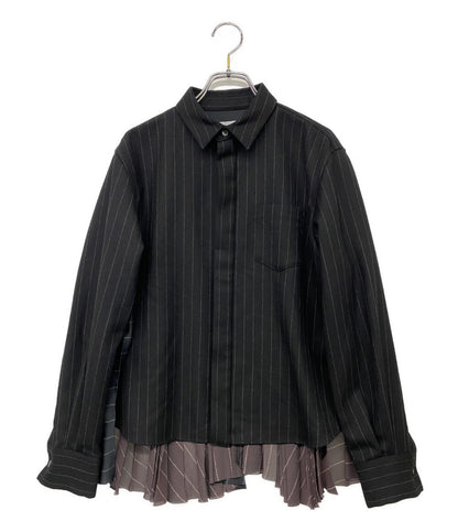 サカイ 長袖シャツ BIFABRIC CHALK STRIPE PLEATED BACK SHIRT 23-06986 レディース SIZE 1 sacai