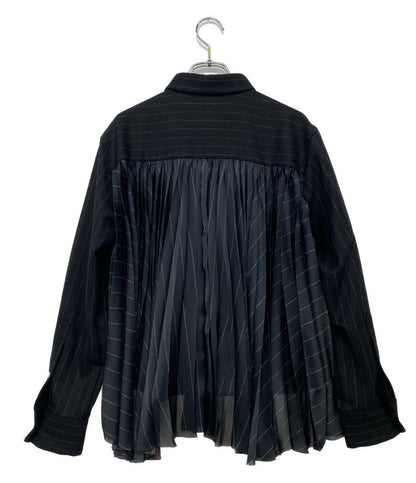 サカイ 長袖シャツ BIFABRIC CHALK STRIPE PLEATED BACK SHIRT 23-06986 レディース SIZE 1 sacai