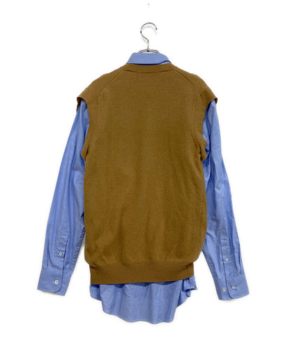 メゾンマルジェラ 長袖シャツ ドッキング ストライプ 21AW レディース SIZE 38 Maison Margiela