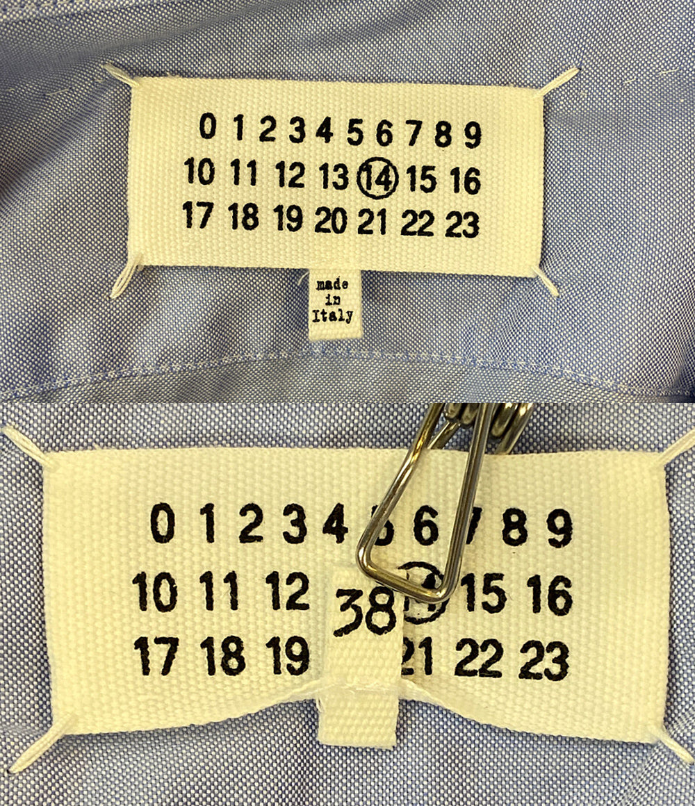 メゾンマルジェラ 長袖シャツ ドッキング ストライプ 21AW レディース SIZE 38 Maison Margiela