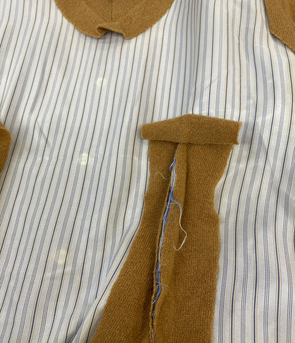 メゾンマルジェラ 長袖シャツ ドッキング ストライプ 21AW レディース SIZE 38 Maison Margiela