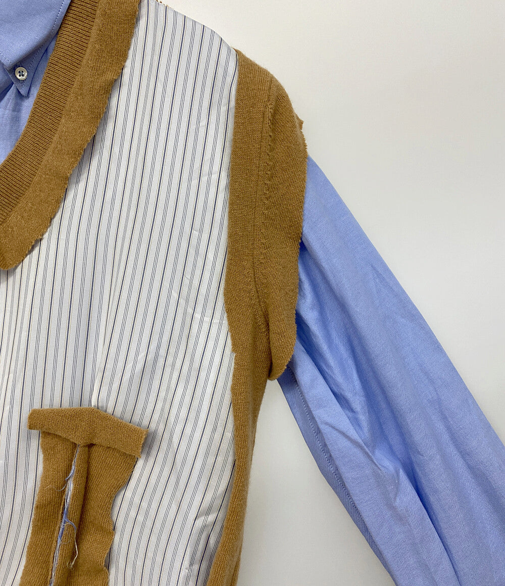 メゾンマルジェラ 長袖シャツ ドッキング ストライプ 21AW レディース SIZE 38 Maison Margiela