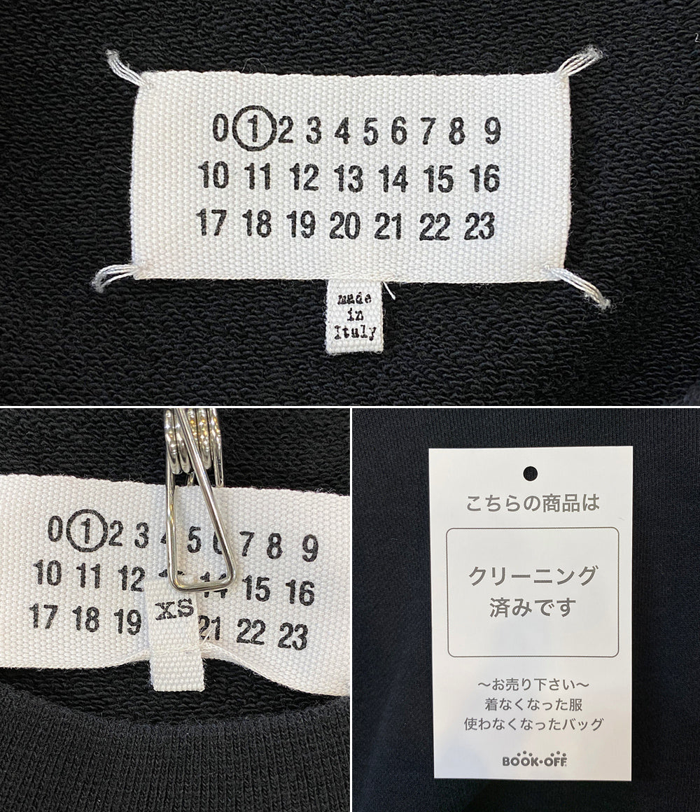 メゾンマルジェラ スウェット ブラック M刺繍ロゴ レディース SIZE XS Maison Margiela