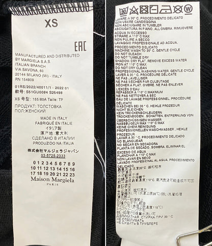 メゾンマルジェラ スウェット ブラック M刺繍ロゴ レディース SIZE XS Maison Margiela