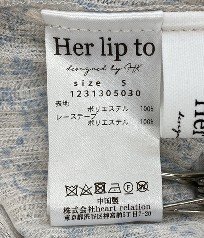 美品 ハーリップトゥ 長袖ワンピース Floral Print Random Pleated Dres     1231305030 レディース SIZE S  Her Lip To