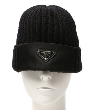 プラダ ニット帽 Re-Nylon ギャバジンxウール キャップ UMD446 S202 1WTO メンズ SIZE M PRADA