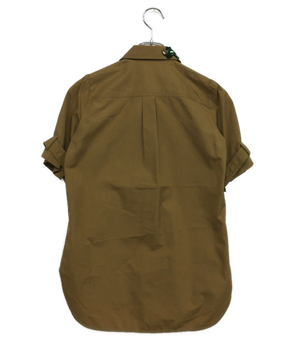 N°21 半袖シャツ カーキ 18P-G111-0696 レディース SIZE 36 ヌメロ ヴェントゥーノ