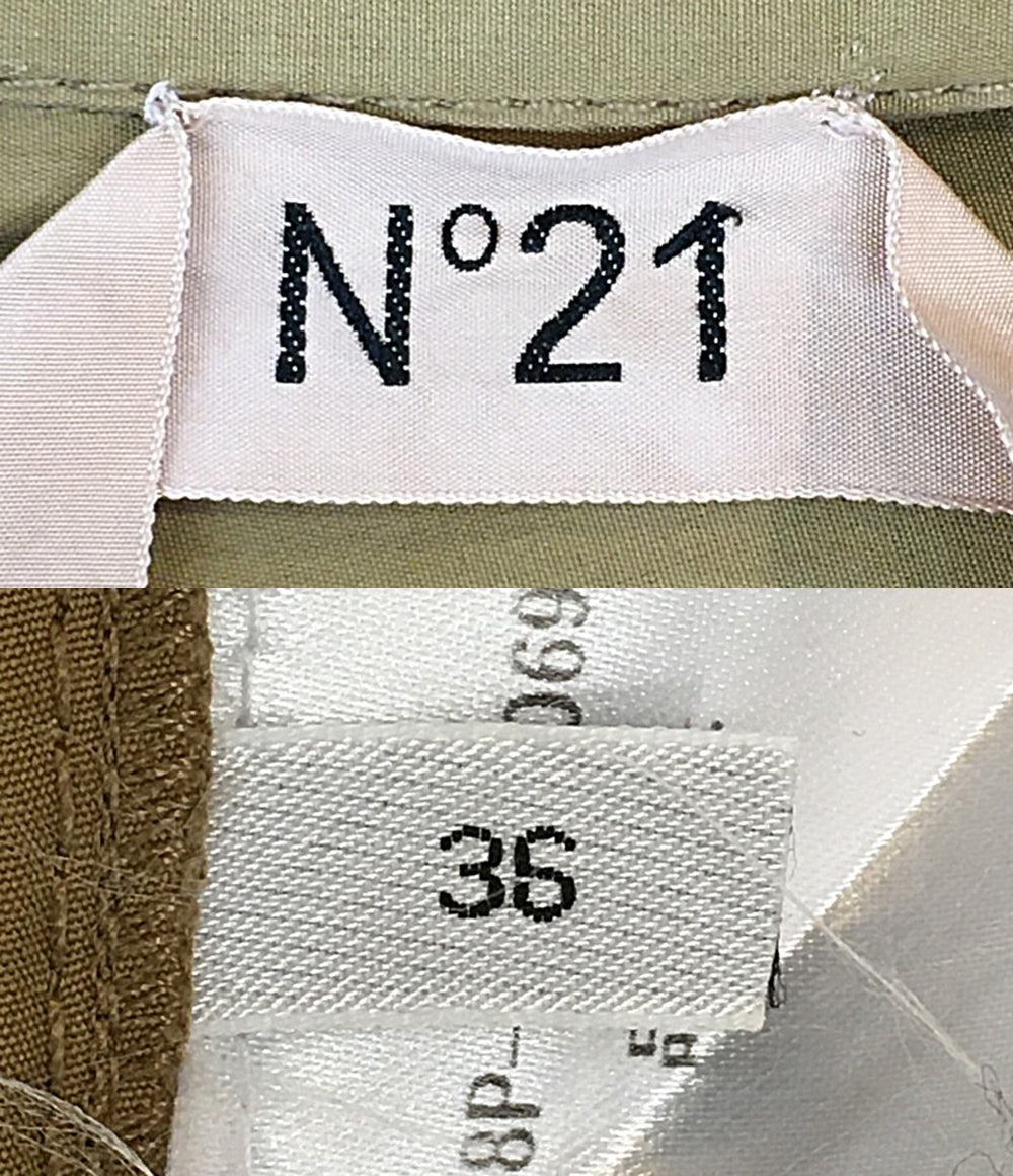 N°21 半袖シャツ カーキ 18P-G111-0696 レディース SIZE 36 ヌメロ ヴェントゥーノ