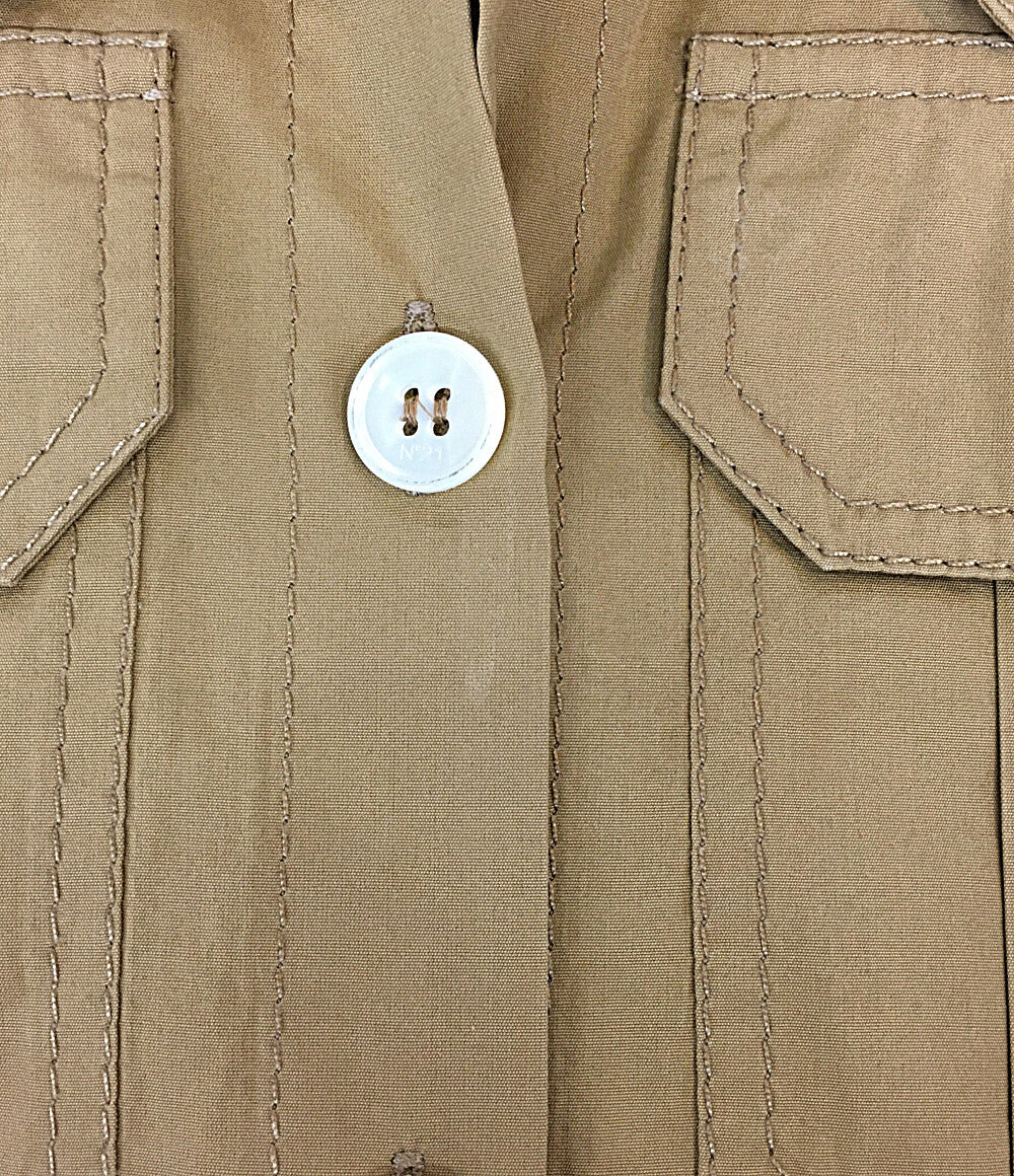 N°21 半袖シャツ カーキ 18P-G111-0696 レディース SIZE 36 ヌメロ ヴェントゥーノ