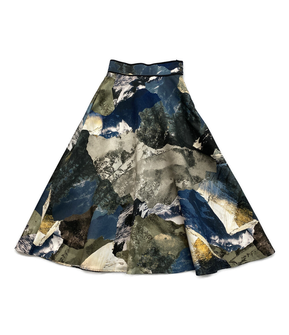 美品 UNITED TOKYO スカート カモフラージュ ブルー 500544009 レディース SIZE 1 ユナイテッドトウキョウ