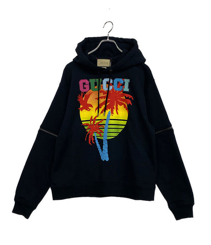 グッチ 美品 スウェットパーカー ブラック マルチカラー 700117 メンズ SIZE S GUCCI