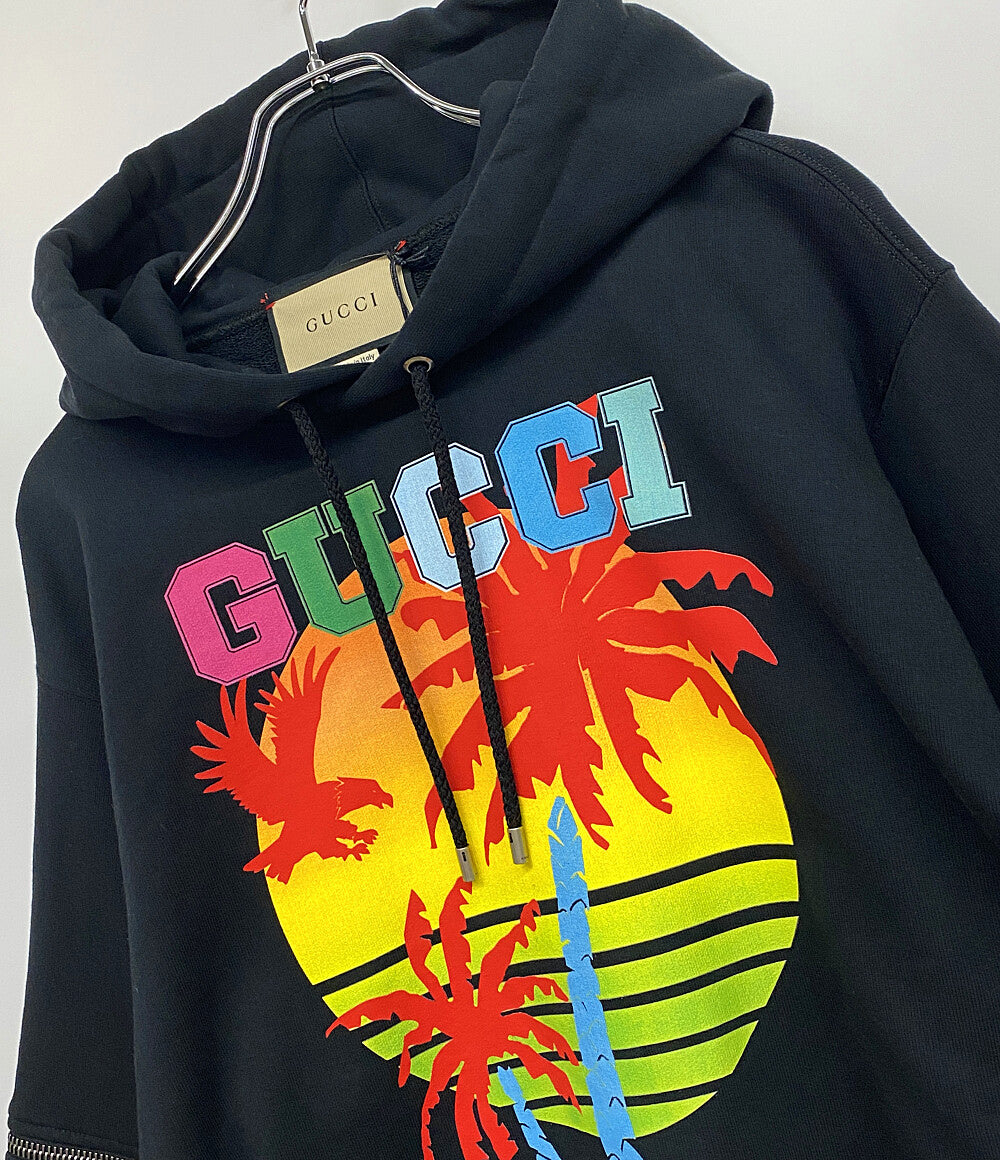 グッチ 美品 スウェットパーカー ブラック マルチカラー 700117 メンズ SIZE S GUCCI