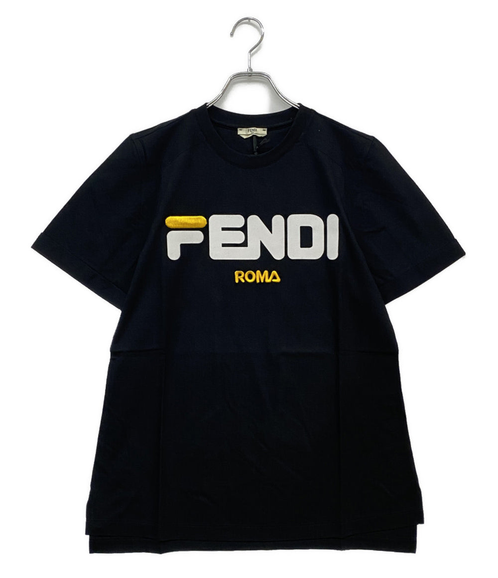 フェンディ 美品 フィラ 半袖Ｔシャツ ブラック COTTON JERS FS7074 メンズ SIZE S FENDI×FILA