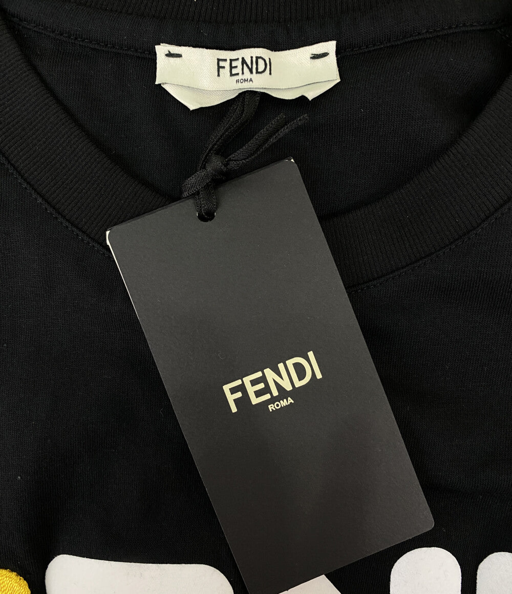 フェンディ 美品 フィラ 半袖Ｔシャツ ブラック COTTON JERS FS7074 メンズ SIZE S FENDI×FILA