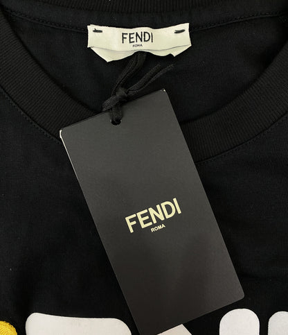 フェンディ 美品 フィラ 半袖Ｔシャツ ブラック COTTON JERS FS7074 メンズ SIZE S FENDI×FILA
