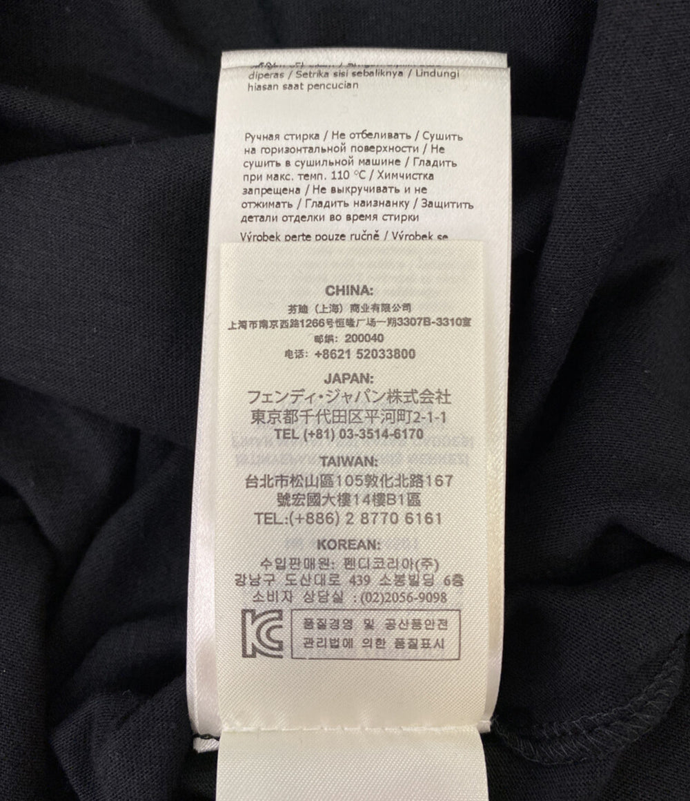 フェンディ 美品 フィラ 半袖Ｔシャツ ブラック COTTON JERS FS7074 メンズ SIZE S FENDI×FILA
