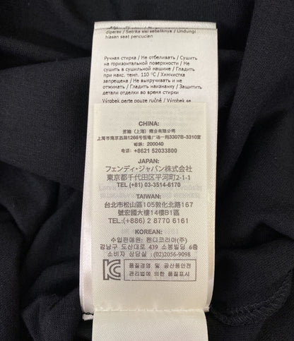 フェンディ 美品 フィラ 半袖Ｔシャツ ブラック COTTON JERS FS7074 メンズ SIZE S FENDI×FILA