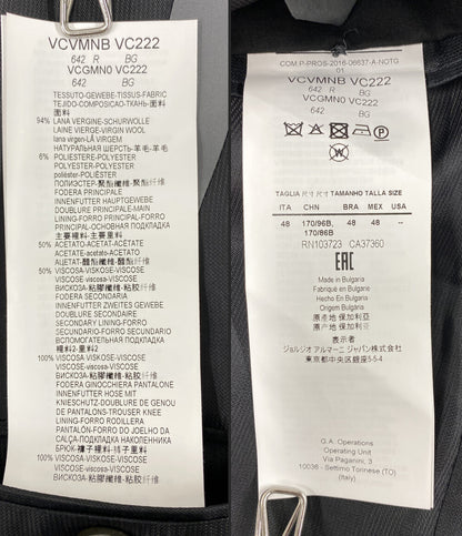 アルマーニコレッツォーニ 美品 MLINE スーツ セットアップ チャコールグレー size48 メンズ SIZE 48 ARMANI COLLEZIONI