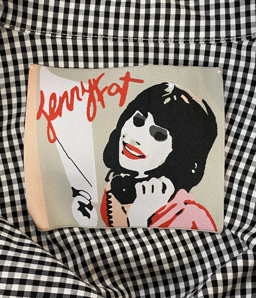 ミキオ サカベ 美品 ジェニーファックス 半袖ワンピース チェック JFSS20C021 レディース SIZE F MIKIOSAKABE JennyFax