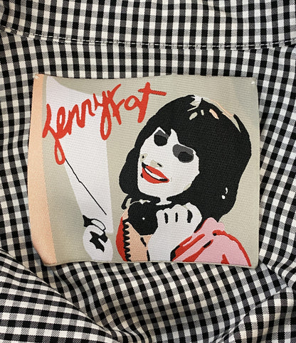 ミキオ サカベ 美品 ジェニーファックス 半袖ワンピース チェック JFSS20C021 レディース SIZE F MIKIOSAKABE JennyFax