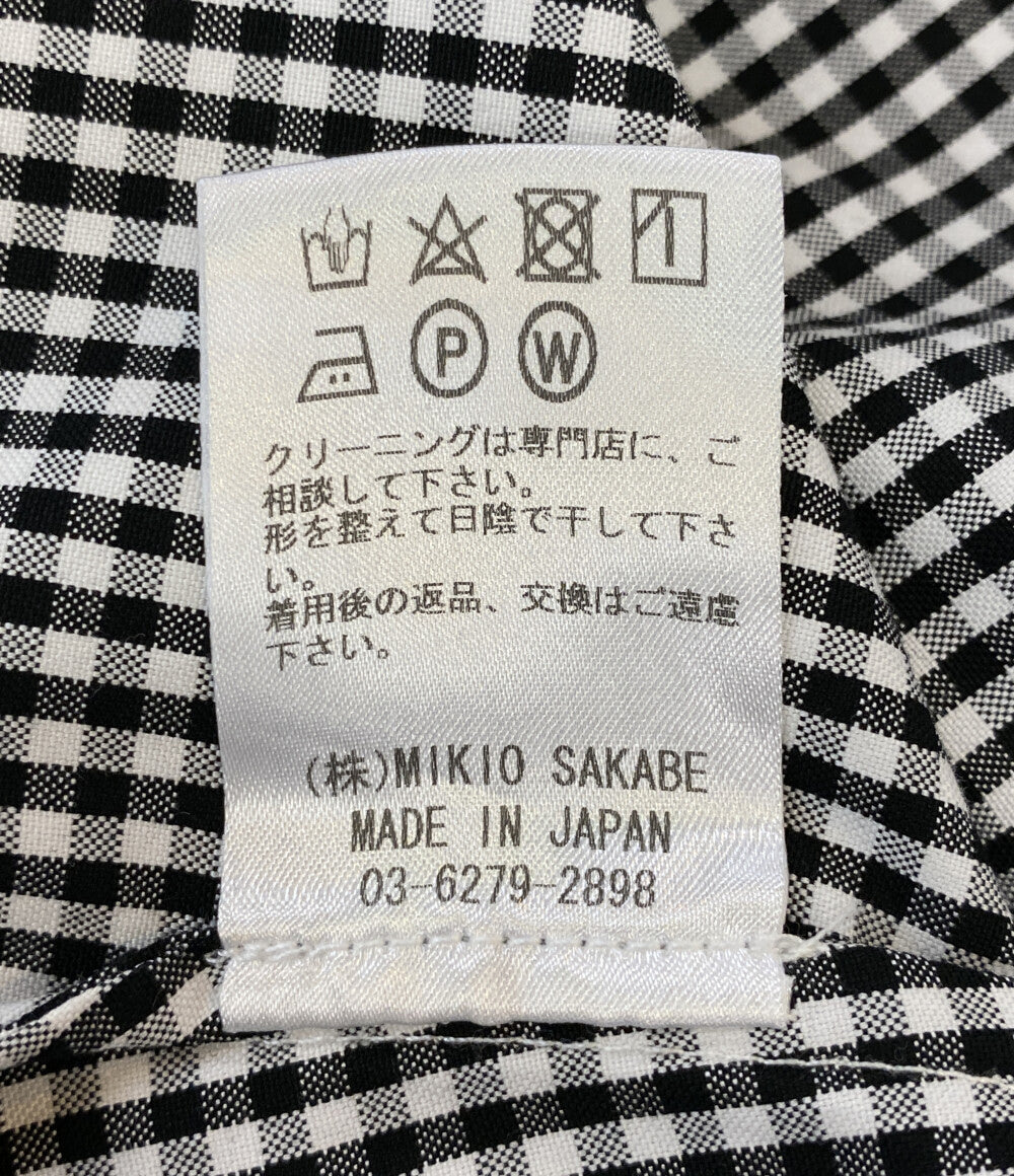 ミキオ サカベ 美品 ジェニーファックス 半袖ワンピース チェック JFSS20C021 レディース SIZE F MIKIOSAKABE JennyFax
