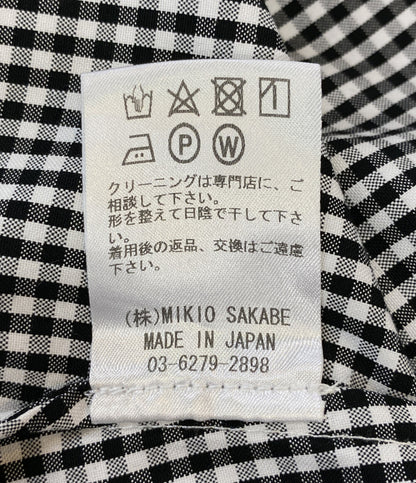 ミキオ サカベ 美品 ジェニーファックス 半袖ワンピース チェック JFSS20C021 レディース SIZE F MIKIOSAKABE JennyFax