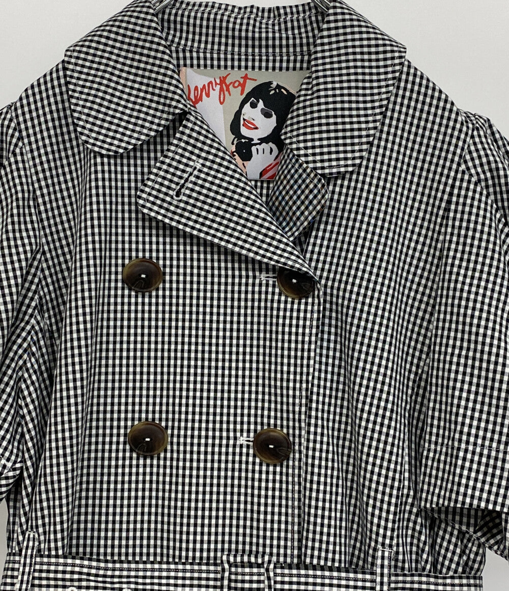 ミキオ サカベ 美品 ジェニーファックス 半袖ワンピース チェック JFSS20C021 レディース SIZE F MIKIOSAKABE JennyFax