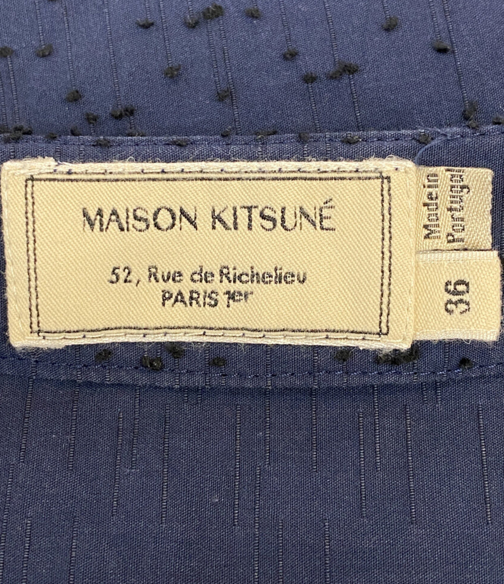 MAISON KITSUNE カットソー リボン ネイビー レディース SIZE 36 メゾンキツネ