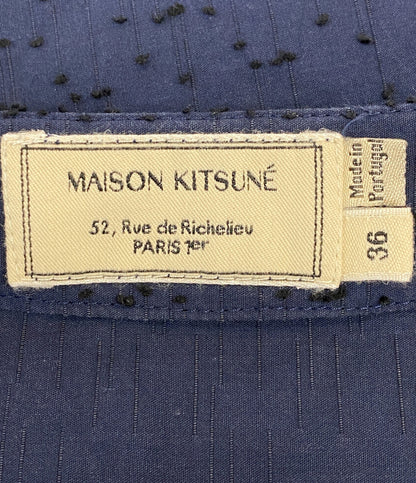 MAISON KITSUNE カットソー リボン ネイビー レディース SIZE 36 メゾンキツネ