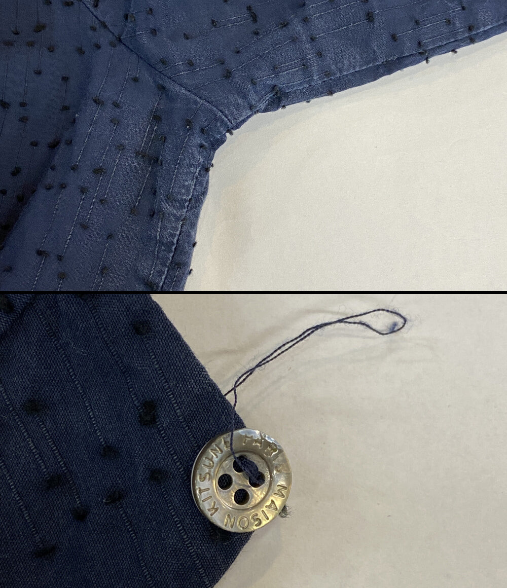 MAISON KITSUNE カットソー リボン ネイビー レディース SIZE 36 メゾンキツネ