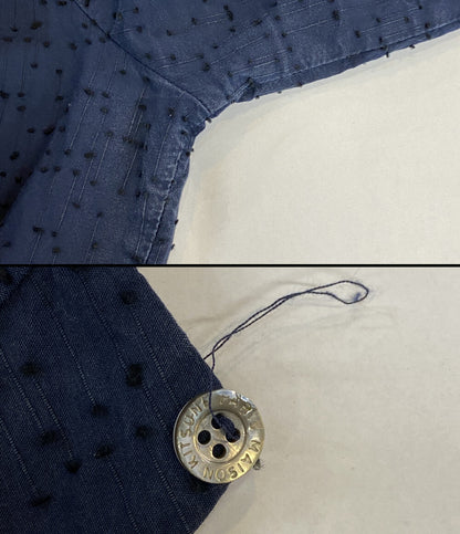 MAISON KITSUNE カットソー リボン ネイビー レディース SIZE 36 メゾンキツネ