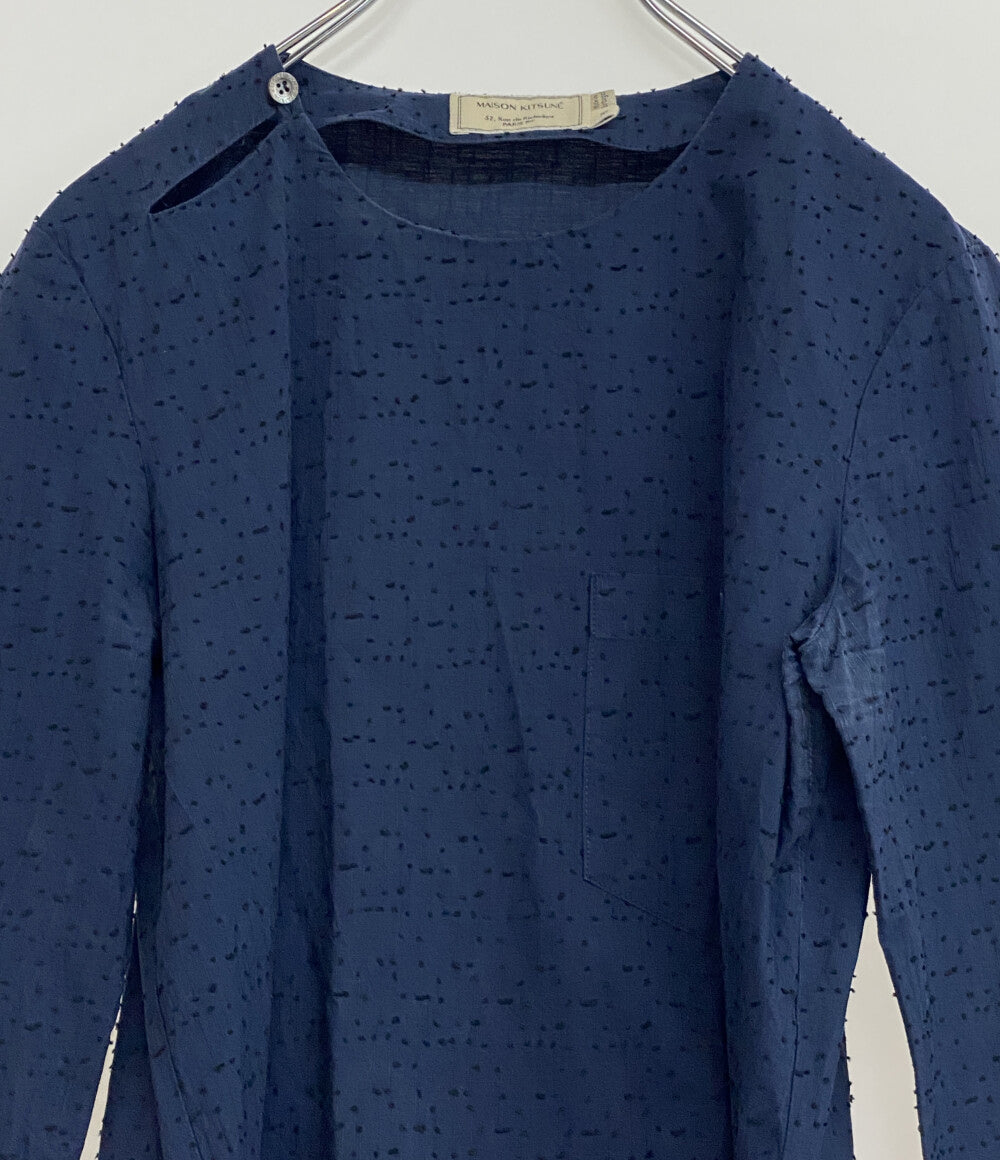 MAISON KITSUNE カットソー リボン ネイビー レディース SIZE 36 メゾンキツネ