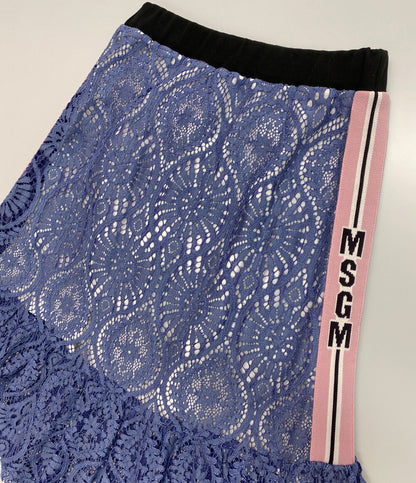 MSGM KIDS スカート ブルー レース サイドロゴ キッズ SIZE Tg.8 Annl エムエスジーエムキッズ