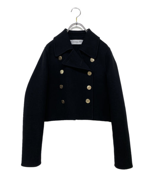 希少　クリスチャンディオール　女優襟　ピーコート　ショート　ダブル　ウール クリスチャンディオール 美品 ショートコート 340C48A0060