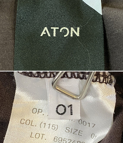 ATON 半袖ワンピース ブラウン レディース SIZE 01 エイトン