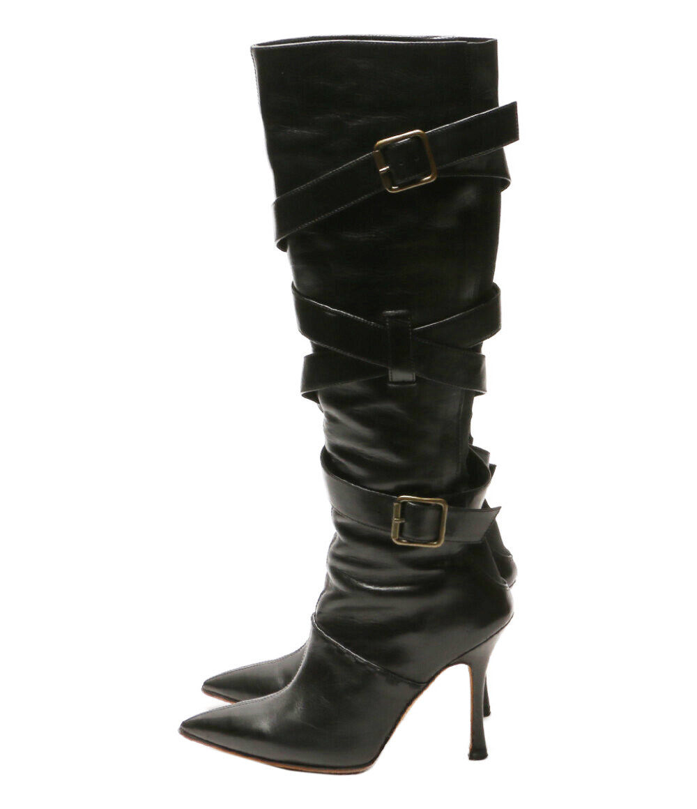 マノロブラニク ブーツ ツイストベルト レディース SIZE 35 MANOLO BLAHNIK