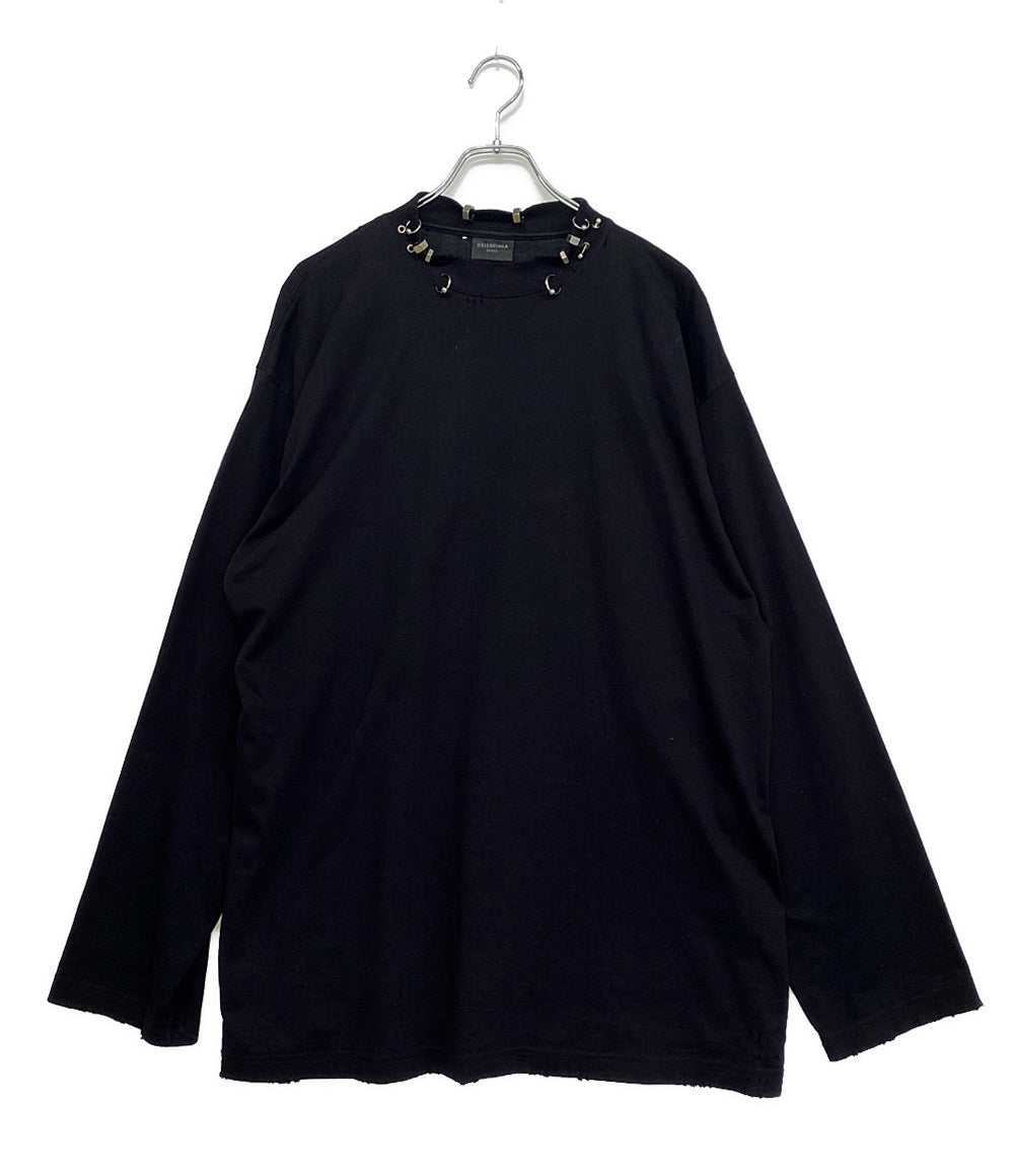 BALENCIAGA ダメージ加工ピアストレーナー ブラック メンズ SIZE L バレンシアガ