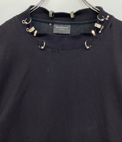 BALENCIAGA ダメージ加工ピアストレーナー ブラック メンズ SIZE L バレンシアガ