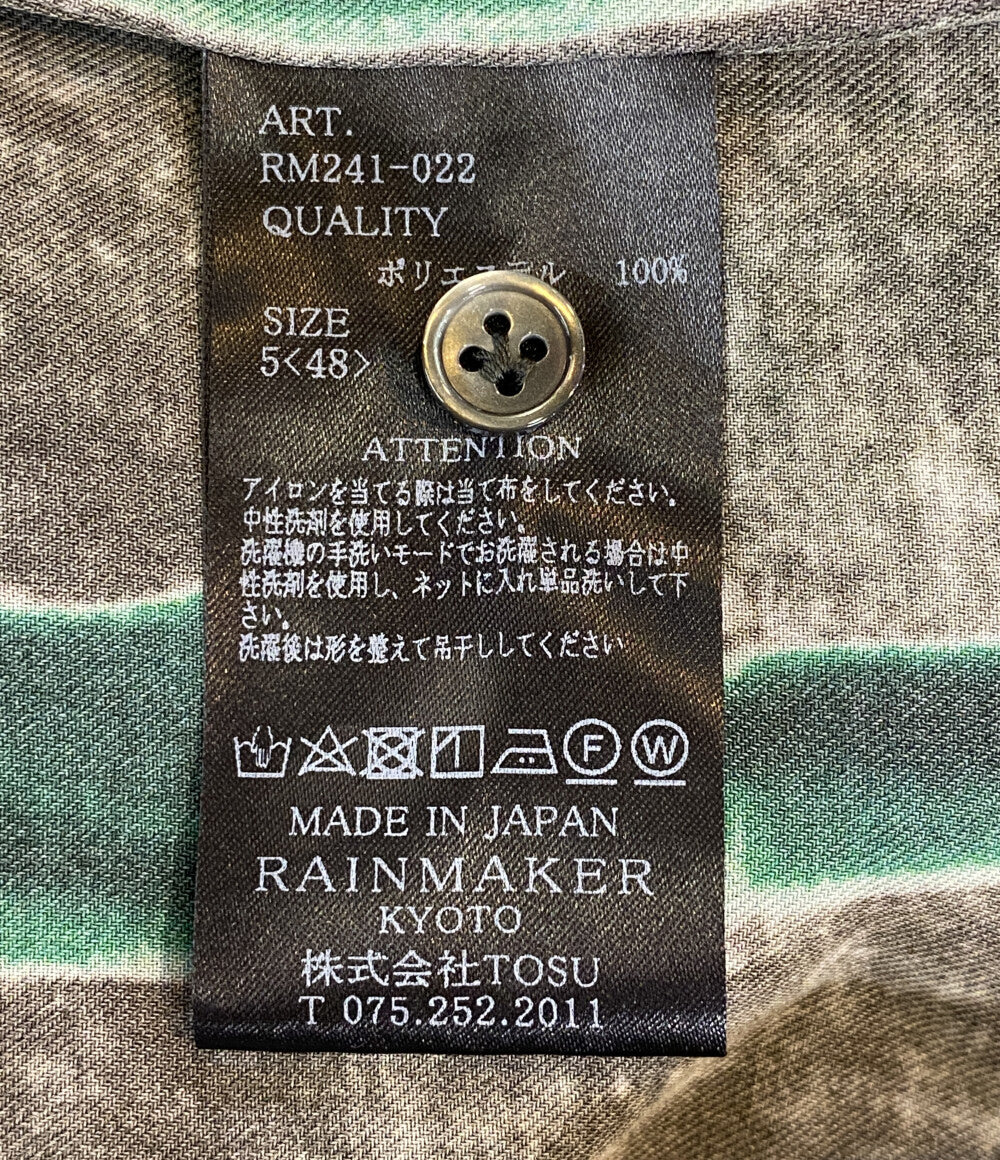 レインメーカー 半袖シャツ RM241-022 燕子花図 メンズ SIZE 5(48） RAIN MAKER