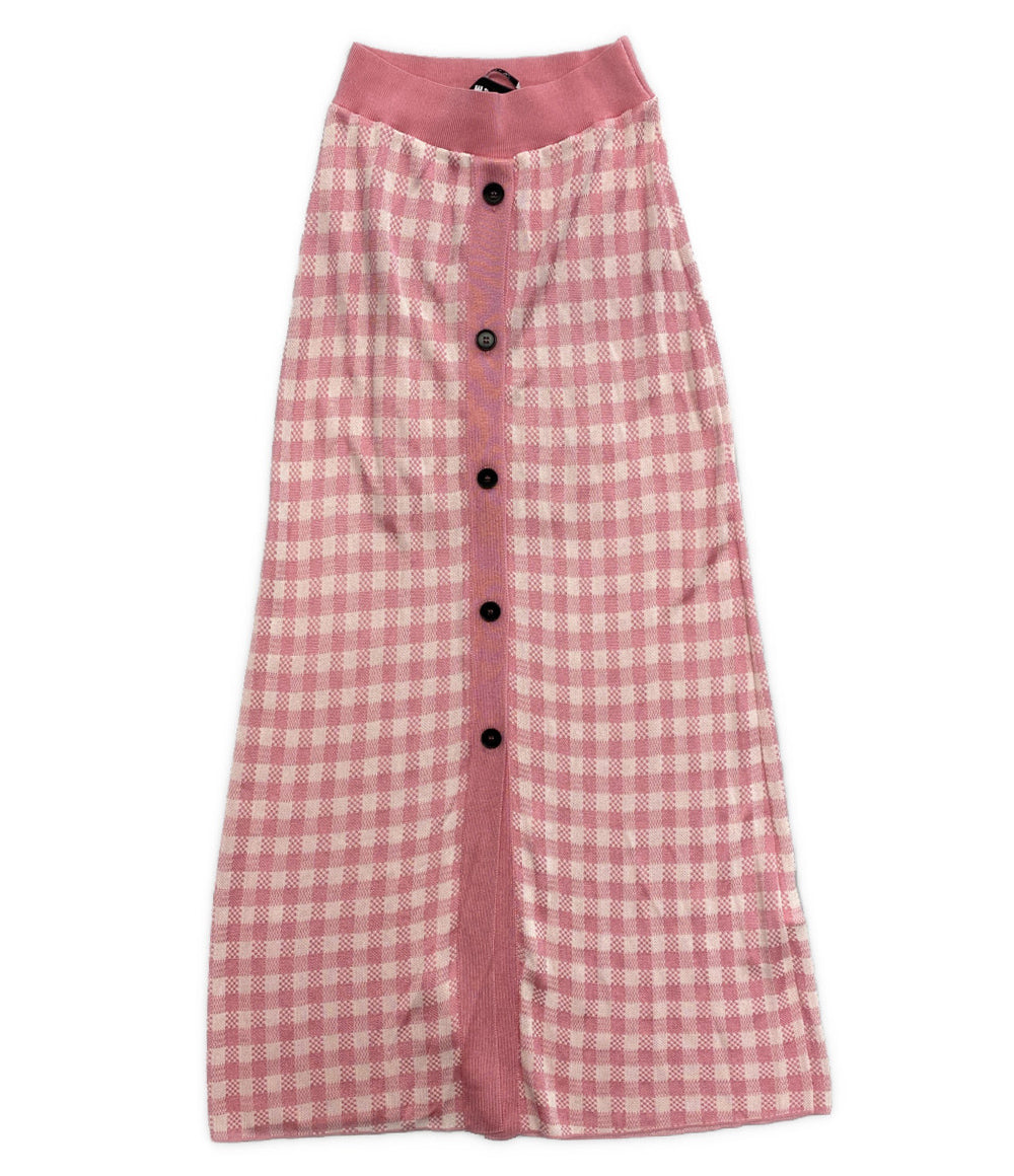 エムエスジーエム フロントボタンスカート ピンク ギンガムチェック レディース SIZE S MSGM