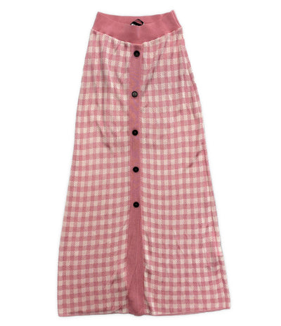 エムエスジーエム フロントボタンスカート ピンク ギンガムチェック レディース SIZE S MSGM