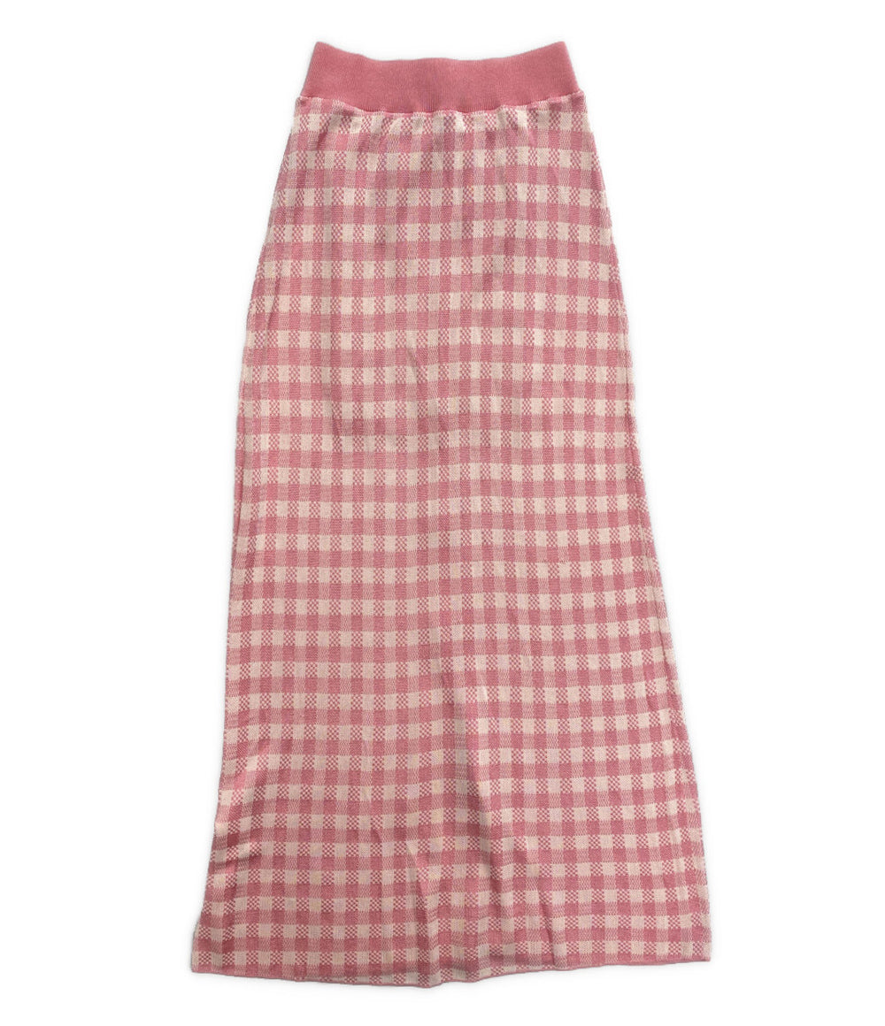 エムエスジーエム フロントボタンスカート ピンク ギンガムチェック レディース SIZE S MSGM