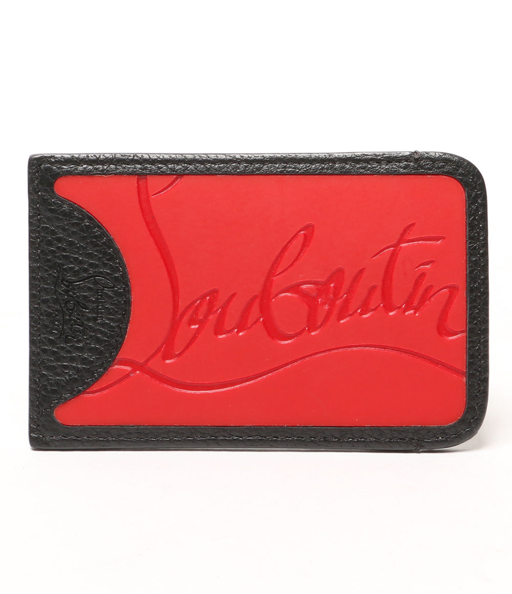 美品Louboutin レザーケース レッド/ブラック クリスチャンルブタン カードケース レッド×ブラック レディース