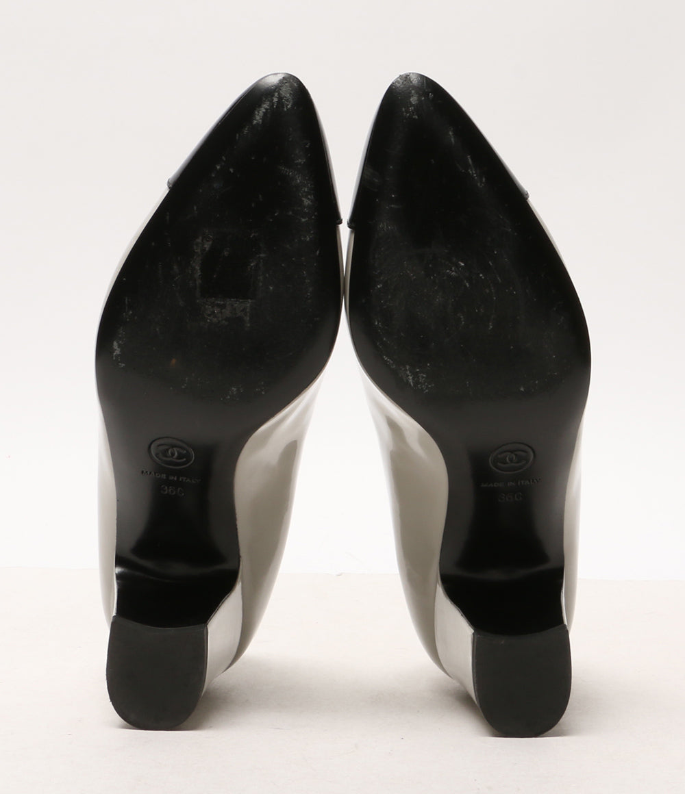 シャネル パンプス パテントレザーチャンキーヒール G45053 レディース SIZE 36C CHANEL